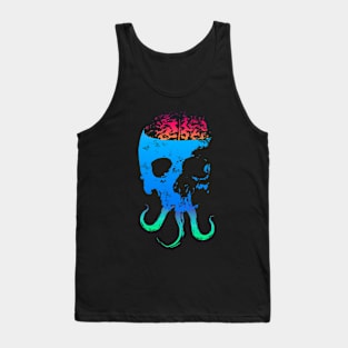 Scary Skull with Brain - Color Version 4 Tank Top